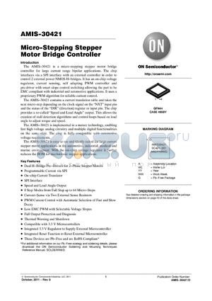 AMIS30421C4211RG datasheet - Micro-Stepping Stepper Motor Bridge Controller