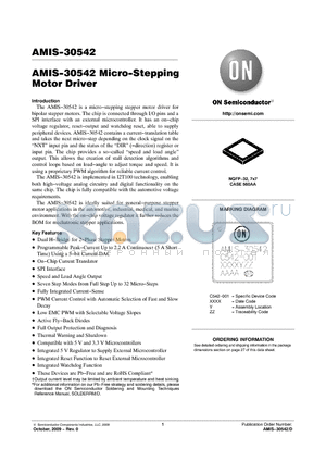 AMIS30542C54212G datasheet - AMIS-30542 Micro-Stepping Motor Driver