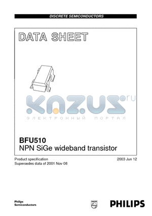 BFU510 datasheet - NPN SiGe wideband transistor