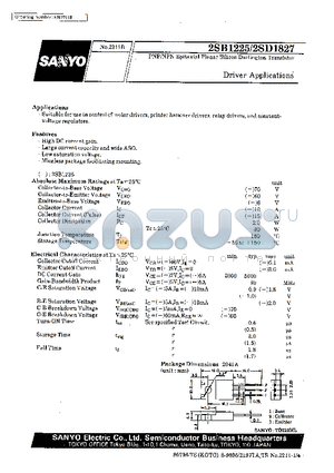 2SD1827 datasheet - Driver Applications