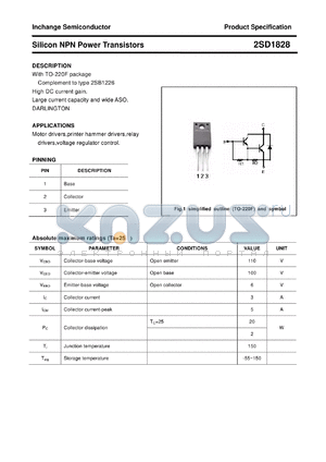2SD1828 datasheet - Silicon NPN Power Transistors