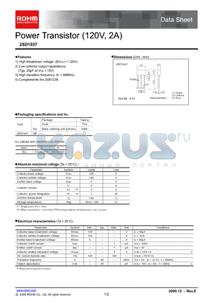 2SD1857 datasheet - Power Transistor (120V, 2A)