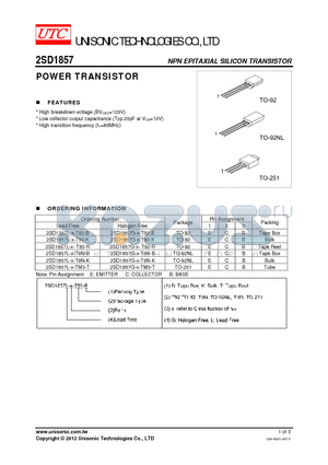 2SD1857 datasheet - POWER TRANSISTOR