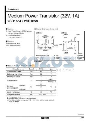 2SD1858 datasheet - Medium Power Transistor (32V, 1A)