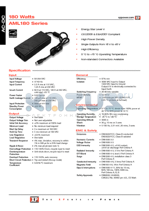 AML180PS18 datasheet - AC-DC Power Supplies