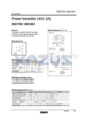 2SD1861 datasheet - Power transistor (40V, 2A)