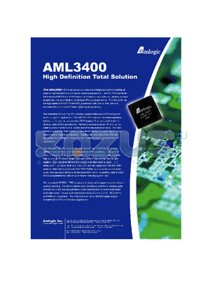 AML3400 datasheet - HIGH DEFINITION TOTAL SOLUTION HD A/V PROCESSOR