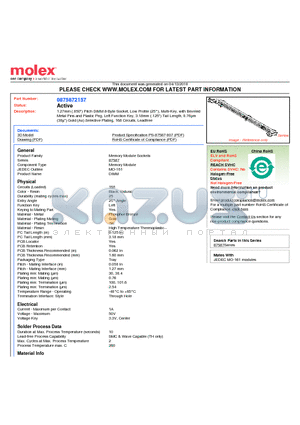 0875872157 datasheet - 1.27mm (.050