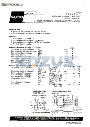 2SD1877 datasheet - Color TV Horizontal Deflection Output Applications