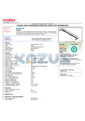 0876090151 datasheet - 1.27mm (.050