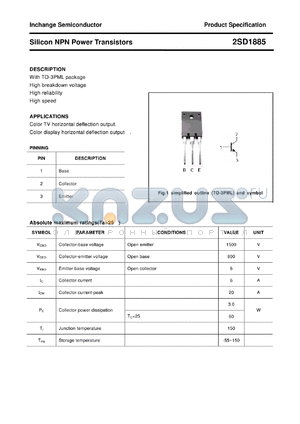 2SD1885 datasheet - Silicon NPN Power Transistors