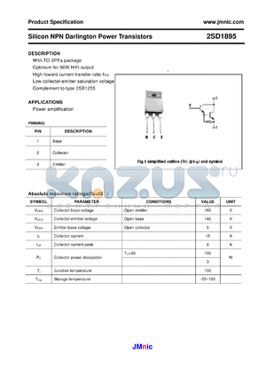 2SD1895 datasheet - Silicon NPN Darlington Power Transistors