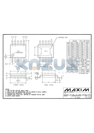 21-0109B datasheet - PACKAGE OUTLINE, 10L uMAX, EXPOSED PAD