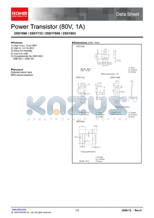 2SD1898 datasheet - Power Transistor (80V, 1A)