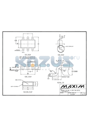 21-0114 datasheet - PACKAGE OUTLINE, 6 LEAD THIN SOT23, (LOW PROFILE)