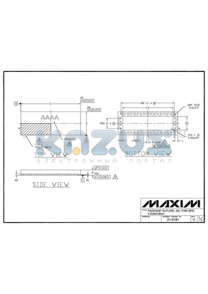 21-0181 datasheet - PACKAGE OUTLINE, 43L THIN QFN, 3.5*9*0.8MM