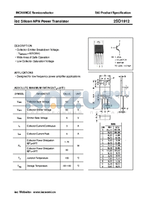 2SD1912 datasheet - isc Silicon NPN Power Transistor