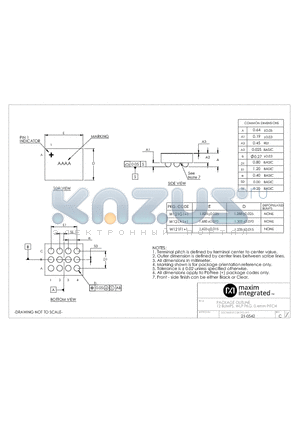 21-0542 datasheet - PACKAGE OUTLINE 12 BUMPS, WLP PKG, 0.4MM PITCH