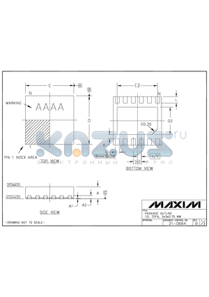 21-0664 datasheet - PACKAGE OUTLINE 12L TDFN, 3*3*0.75MM