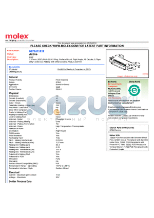 0876411012 datasheet - 1.27mm (.050