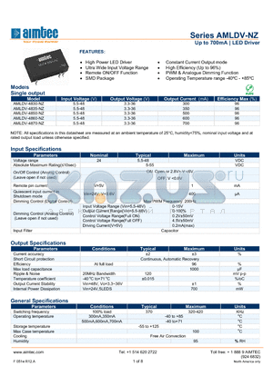 AMLDV-4850-NZ datasheet - Up to 700mA | LED Driver