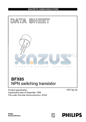 BFX85 datasheet - NPN switching transistor