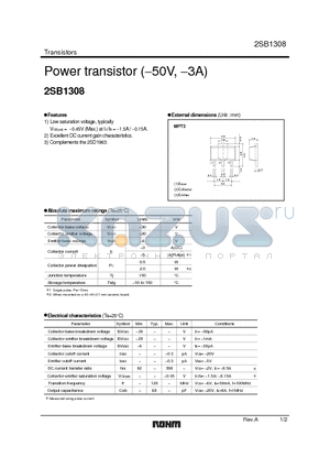 2SD1963 datasheet - Power Transistor (-50V, -3A)