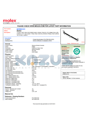 0876931311 datasheet - 1.27mm (.050