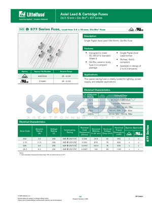 0877002.MXEP datasheet - Axial Lead & Cartridge Fuses