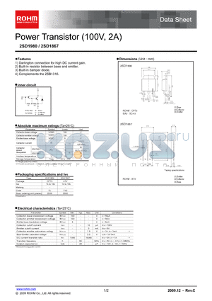 2SD1980 datasheet - Power Transistor (100V, 2A)