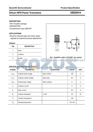 2SD2014 datasheet - Silicon NPN Power Transistors