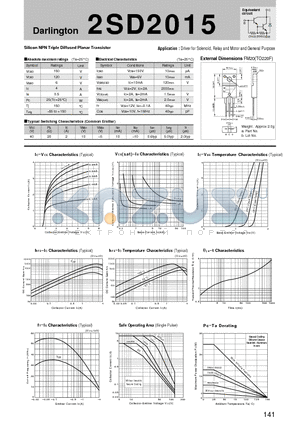 2SD2015_01 datasheet - Silicon NPN Triple Diffused Planar Transistor