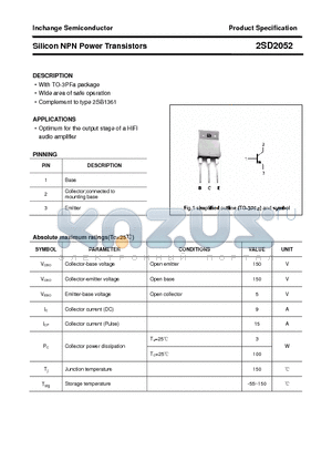 2SD2052 datasheet - Silicon NPN Power Transistors