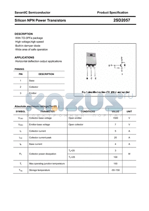 2SD2057 datasheet - Silicon NPN Power Transistors