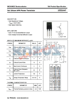 2SD2047 datasheet - isc Silicon NPN Power Transistor