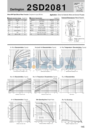 2SD2081_01 datasheet - Silicon NPN Triple Diffused Planar Transistor