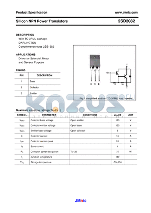 2SD2082 datasheet - Silicon NPN Power Transistors