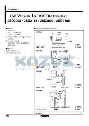 2SD2098 datasheet - Low VCE(sat) Transistor(Strobe flash)