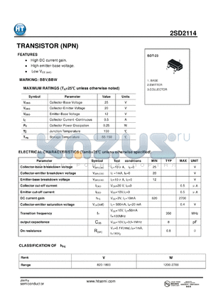 2SD2114 datasheet - TRANSISTOR (NPN)