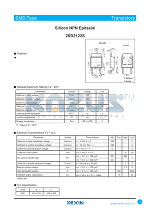 2SD2122S datasheet - Silicon NPN Epitaxial