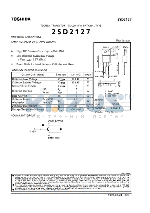 2SD2127 datasheet - NPN EPITAXIAL TYPE (SWITCHIN, LAMP, SOLENOID DRIVE APPLICATIONS)