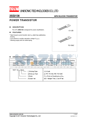 2SD2136 datasheet - POWER TRANSISTOR