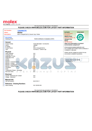 BG12103-Y datasheet - Micro-Change (M12) Closure Cap, Yellow