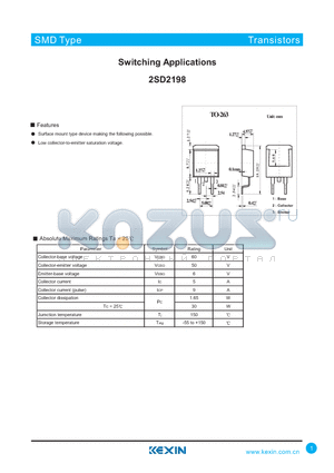 2SD2198 datasheet - Switching Applications