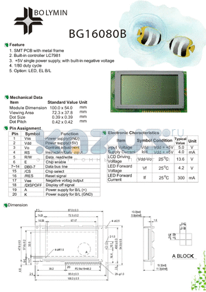 BG16080B datasheet - SMT PCB with metal frame Built-in controller LC7981