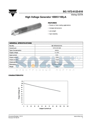 BG1972-6123-010 datasheet - High Voltage Generator 100KV/100uA