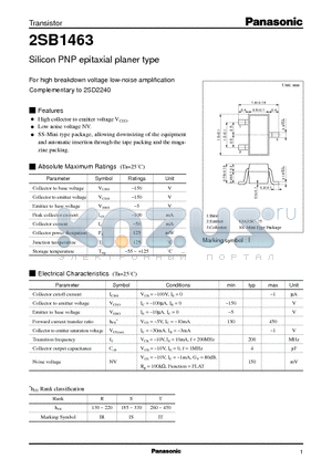 2SD2240 datasheet - Silicon PNP epitaxial planer type(For high breakdown voltage low-noise amplification)