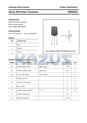 2SD2253 datasheet - Silicon NPN Power Transistors