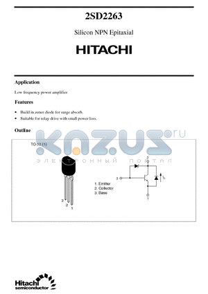 2SD2263 datasheet - Silicon NPN Epitaxial