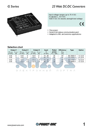 BG3020-7 datasheet - 25 Watt DC-DC Converters